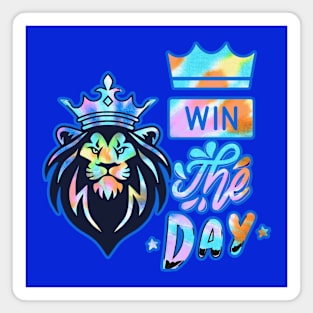 Colorful LION WINNER Quote Magnet